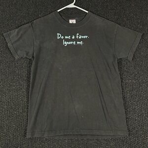 Vintage Do Me A Favor Ignore Me Delta Pro Weight Youth XL Black Graphic T Shirt